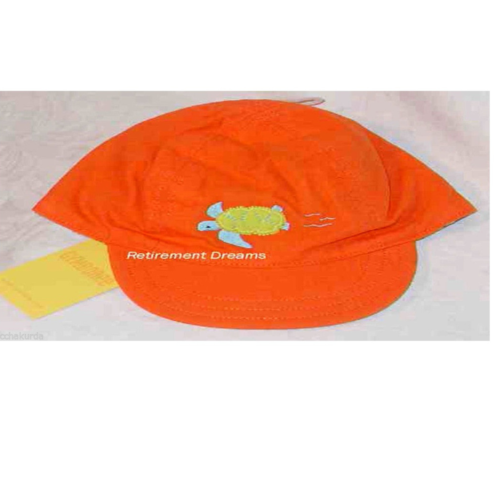 GYMBOREE Preemie Hat NEW AT THE BEACH Turtle Orange Plaid